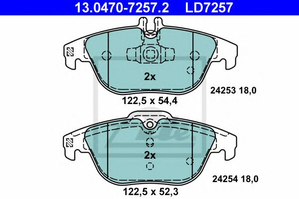 Set placute frana,frana disc MERCEDES C-CLASS T-Model (S204) (2007 - 2014) ATE 13.0470-7257.2 piesa NOUA