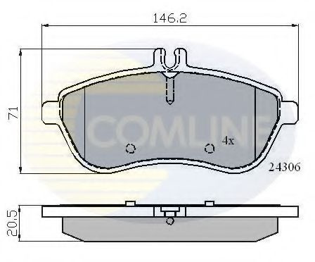 Set placute frana,frana disc MERCEDES C-CLASS T-Model (S204) (2007 - 2014) COMLINE CBP01786 piesa NOUA