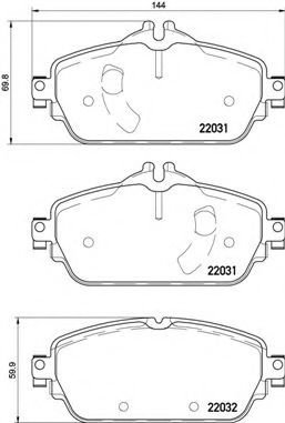 Set placute frana,frana disc MERCEDES C-CLASS T-Model (S205) (2014 - 2016) BREMBO P 50 119 piesa NOU...