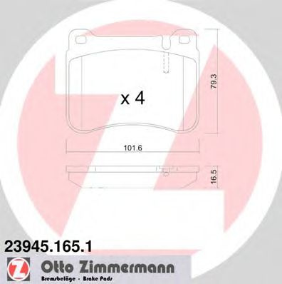 Set placute frana,frana disc MERCEDES C-CLASS T-Model (S203) (2001 - 2007) ZIMMERMANN 23945.165.1 piesa NOUA