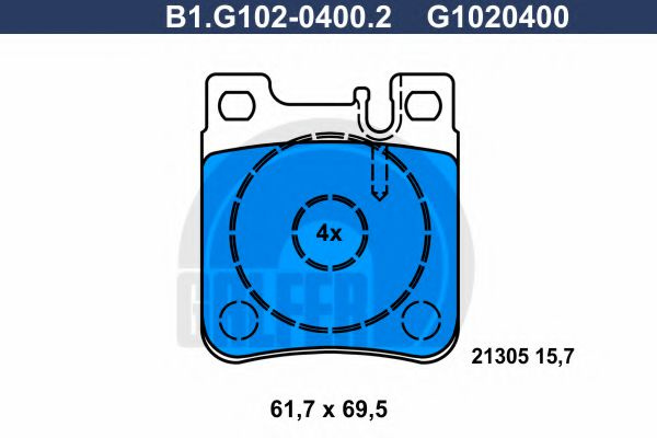 Set placute frana,frana disc MERCEDES C-CLASS T-Model (S203) (2001 - 2007) GALFER B1.G102-0400.2 piesa NOUA