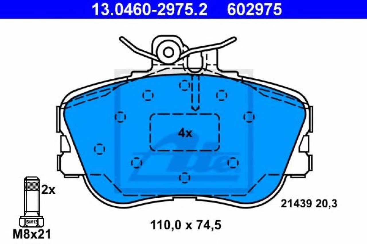 Set placute frana,frana disc MERCEDES C-CLASS Combi (S202) (1996 - 2001) ATE 13.0460-2975.2 piesa NOUA