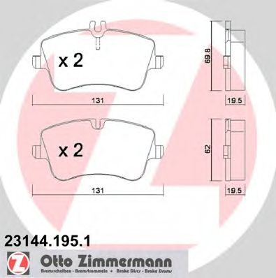 Set placute frana,frana disc MERCEDES C-CLASS (W203) (2000 - 2007) ZIMMERMANN 23144.195.1 piesa NOUA