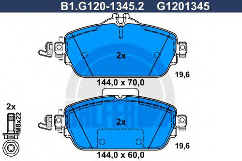 Set placute frana,frana disc MERCEDES C-CLASS (W205) (2013 - 2016) GALFER B1.G120-1345.2 piesa NOUA