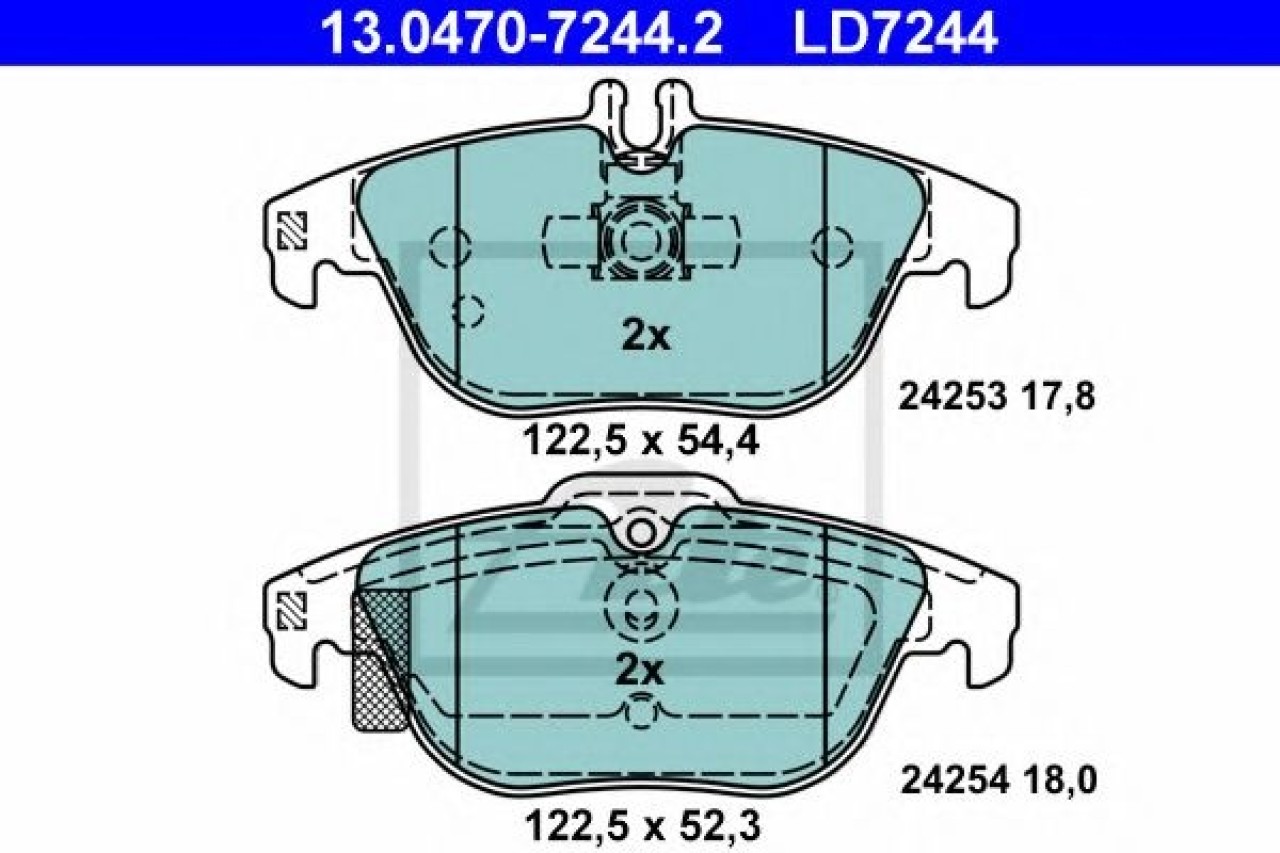 Set placute frana,frana disc MERCEDES C-CLASS Cupe (C204) (2011 - 2016) ATE 13.0470-7244.2 piesa NOUA