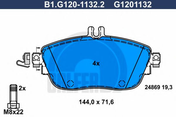 Set placute frana,frana disc MERCEDES CLA Shooting Brake (X117) (2015 - 2016) GALFER B1.G120-1132.2 piesa NOUA
