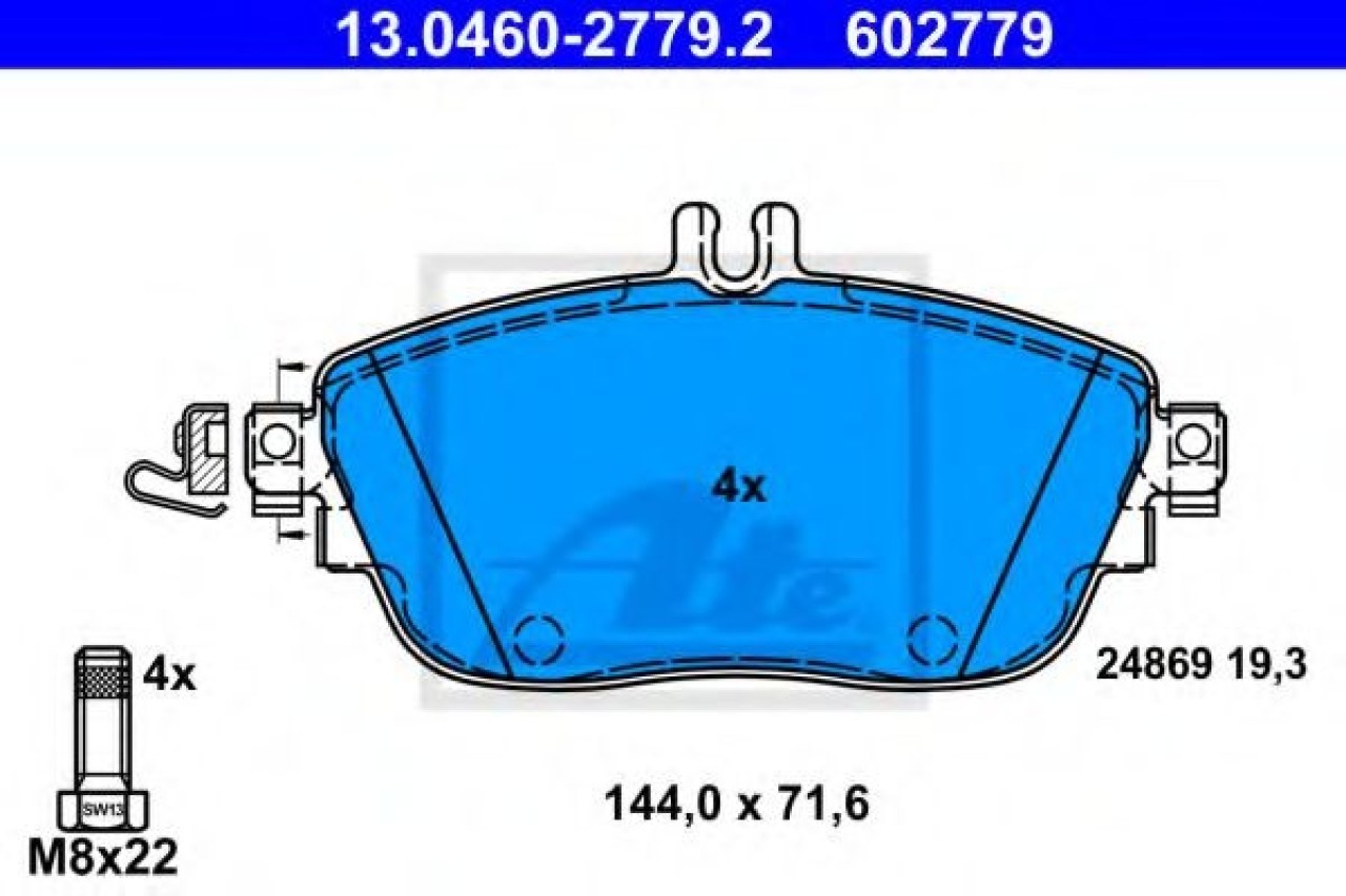Set placute frana,frana disc MERCEDES CLA Shooting Brake (X117) (2015 - 2016) ATE 13.0460-2779.2 piesa NOUA