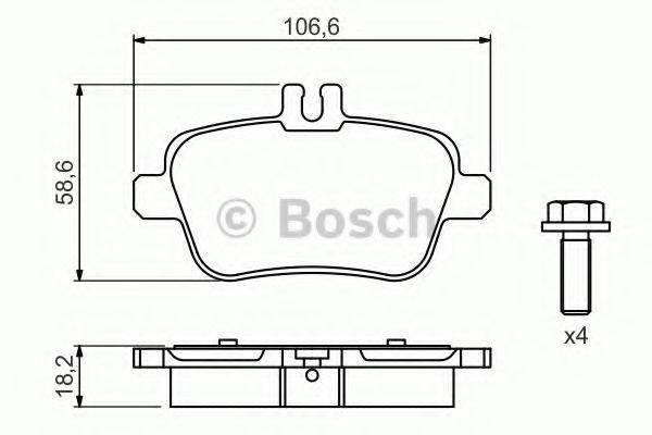 Set placute frana,frana disc MERCEDES CLA Shooting Brake (X117) (2015 - 2016) BOSCH 0 986 494 664 piesa NOUA