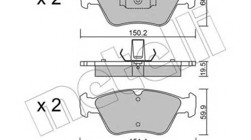 Set placute frana,frana disc MERCEDES CLK (C208) (1997 - 2002) METELLI 22-0219-0 piesa NOUA