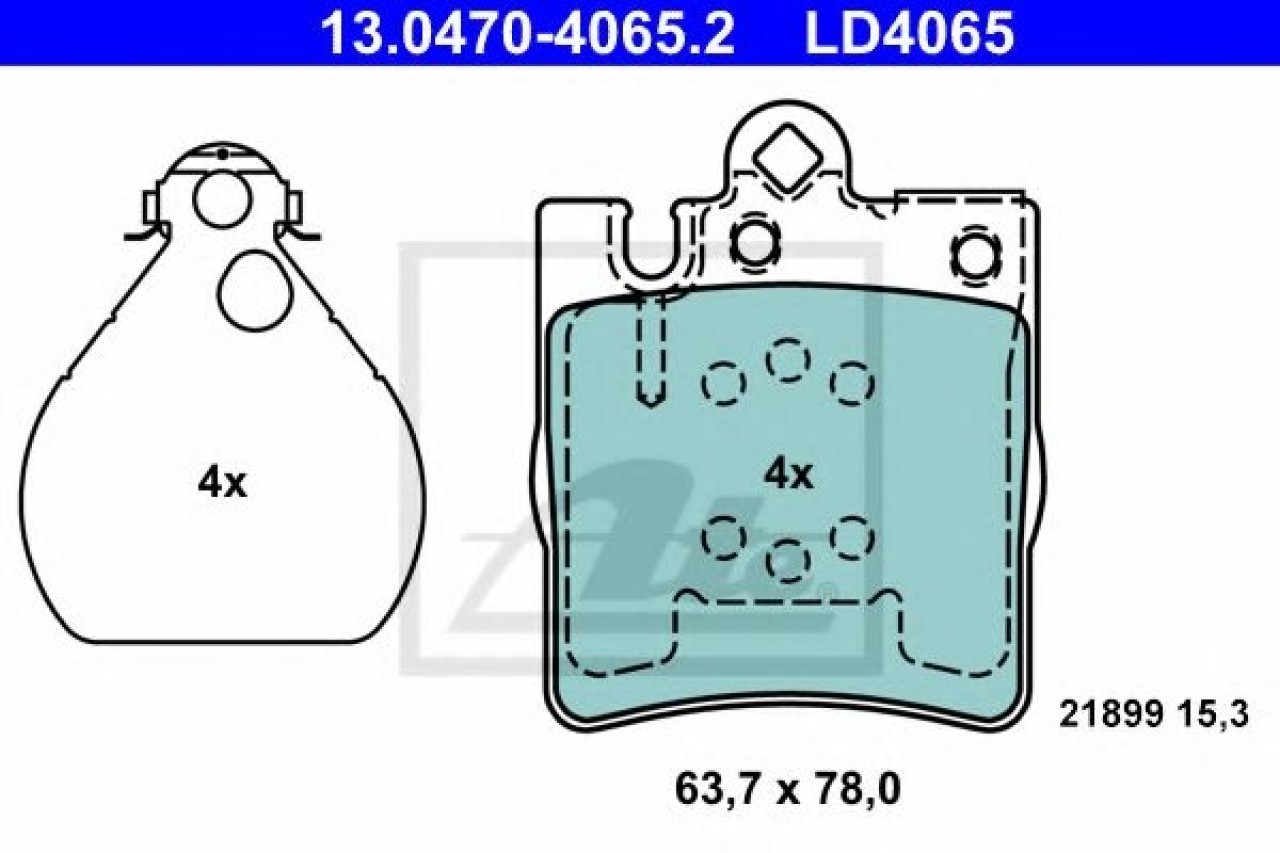 Set placute frana,frana disc MERCEDES CLK (C208) (1997 - 2002) ATE 13.0470-4065.2 piesa NOUA