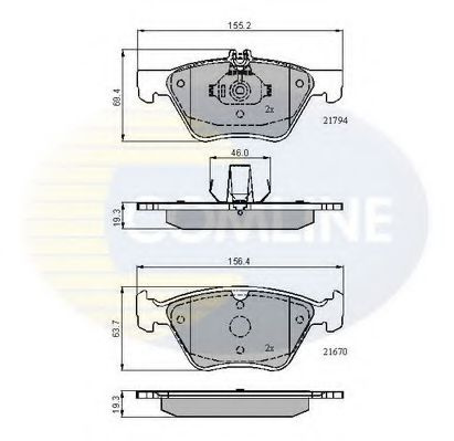 Set placute frana,frana disc MERCEDES CLK Cabriolet (A208) (1998 - 2002) COMLINE CBP0913 piesa NOUA