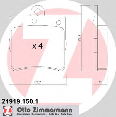 Set placute frana,frana disc MERCEDES CLK Cabriolet (A208) (1998 - 2002) ZIMMERMANN 21919.150.1 piesa NOUA