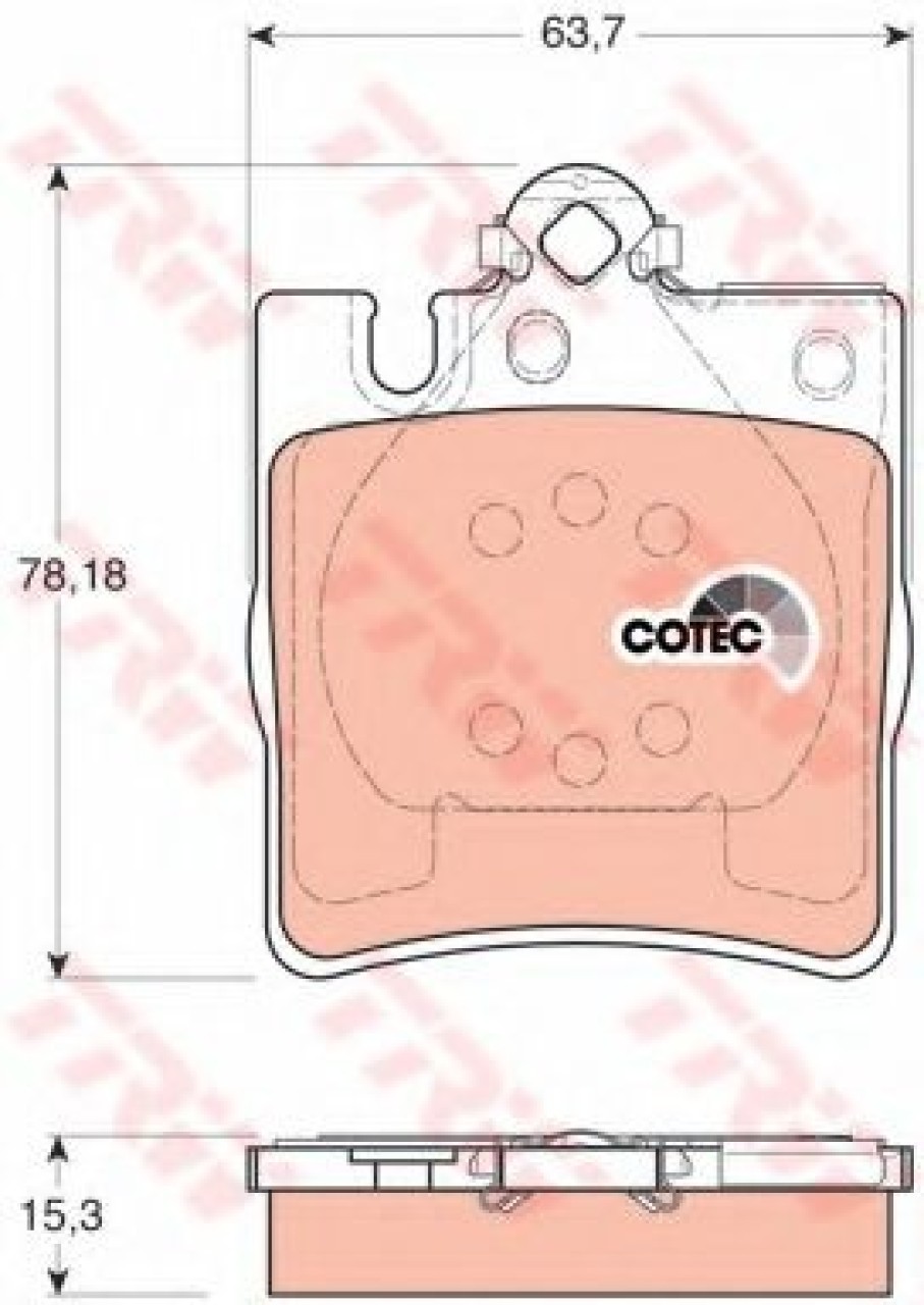 Set placute frana,frana disc MERCEDES CLK Cabriolet (A208) (1998 - 2002) TRW GDB1334 piesa NOUA
