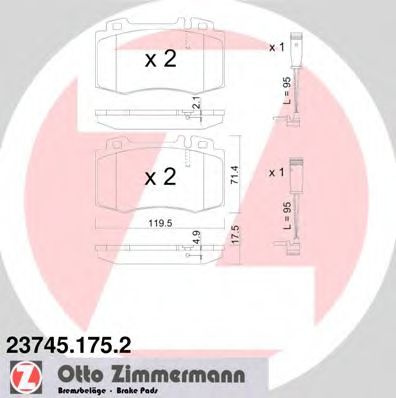 Set placute frana,frana disc MERCEDES CLK Cabriolet (A209) (2003 - 2010) ZIMMERMANN 23745.175.2 piesa NOUA