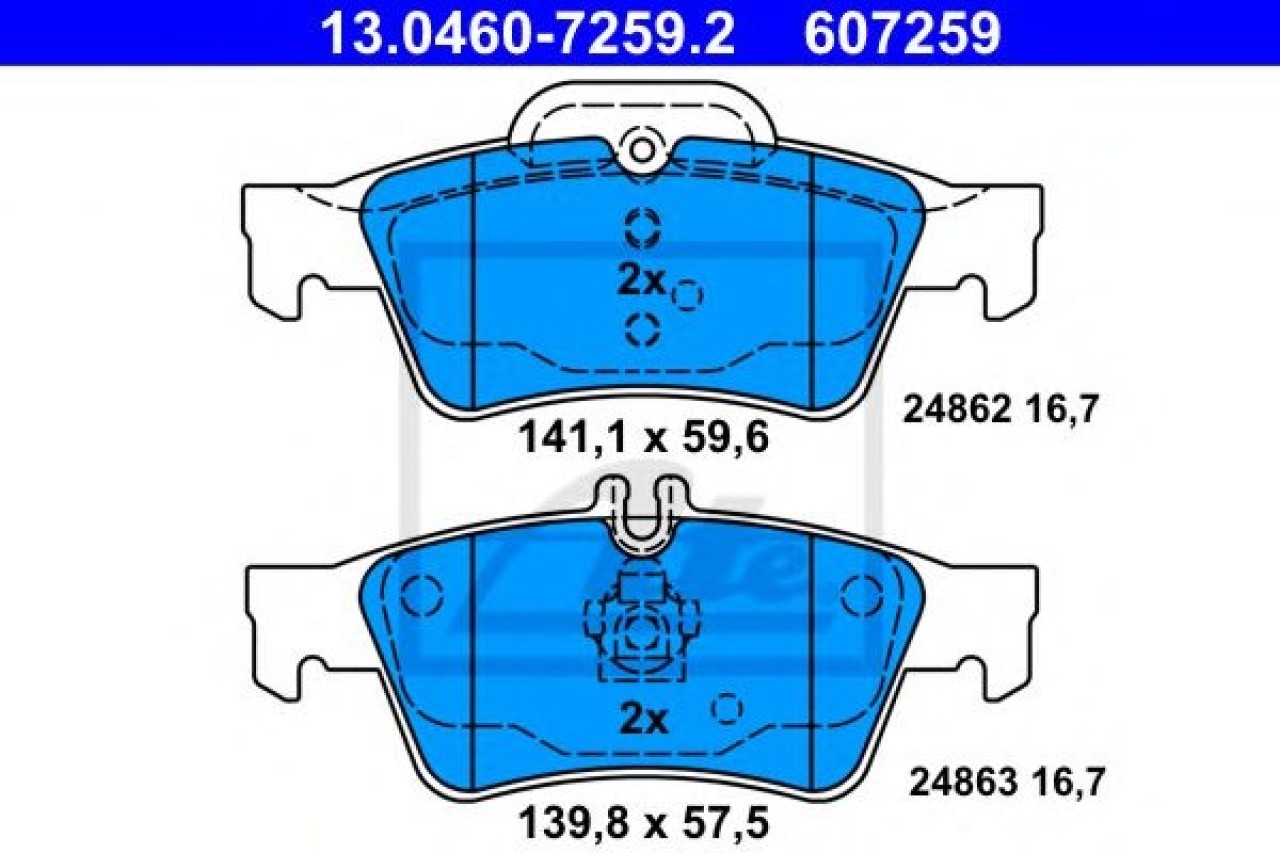 Set placute frana,frana disc MERCEDES CLS (C218) (2011 - 2016) ATE 13.0460-7259.2 piesa NOUA
