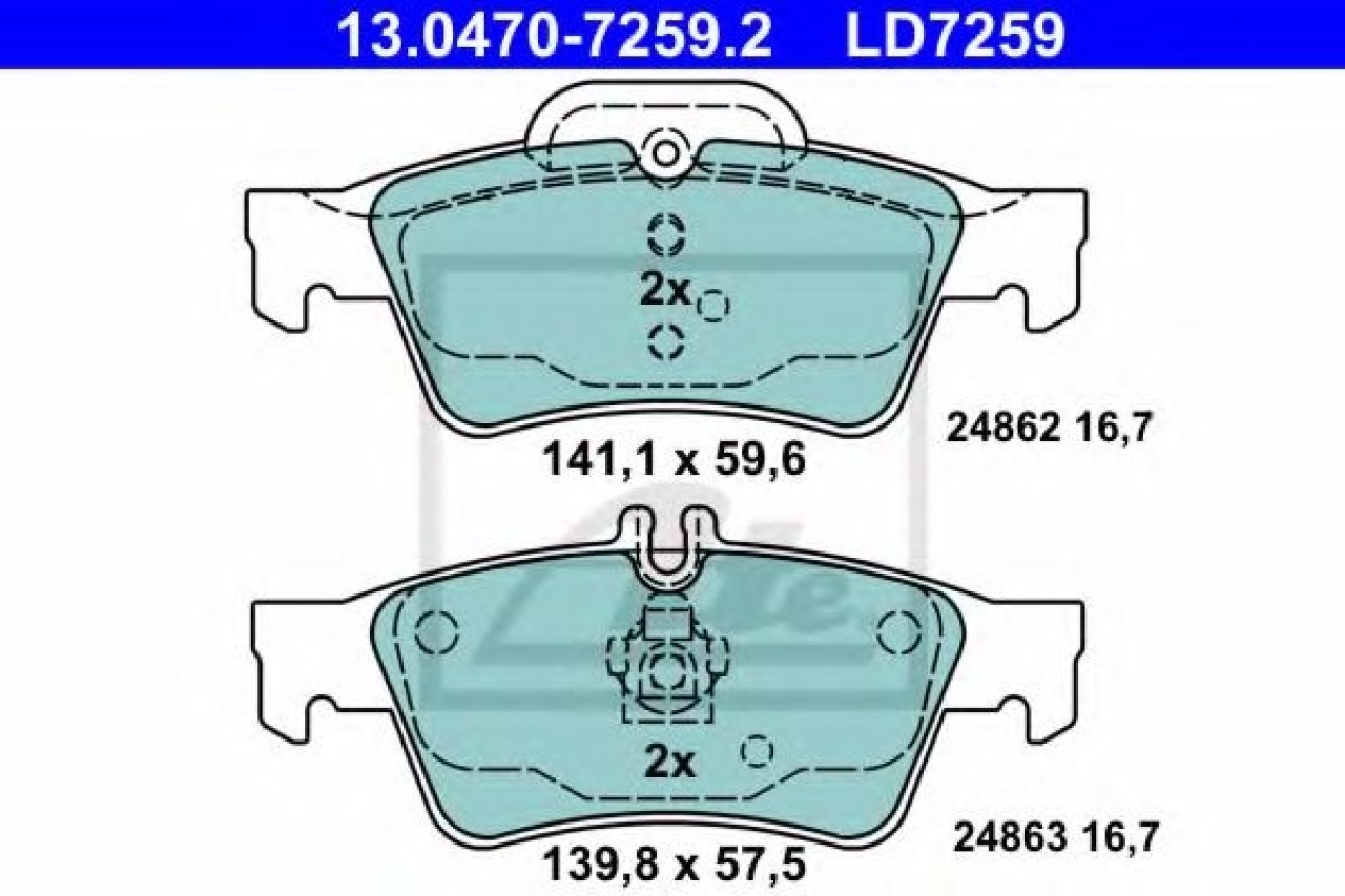 Set placute frana,frana disc MERCEDES CLS (C218) (2011 - 2016) ATE 13.0470-7259.2 piesa NOUA