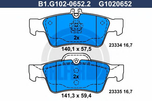 Set placute frana,frana disc MERCEDES CLS (C219) (2004 - 2011) GALFER B1.G102-0652.2 piesa NOUA