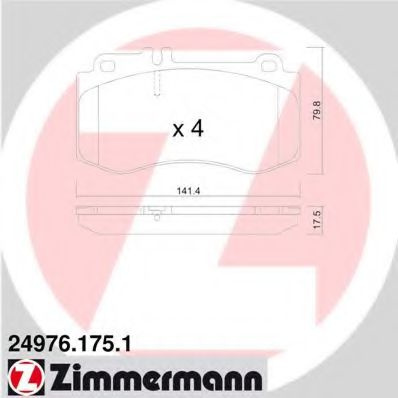 Set placute frana,frana disc MERCEDES E-CLASS T-Model (S212) (2009 - 2016) ZIMMERMANN 24976.175.1 piesa NOUA
