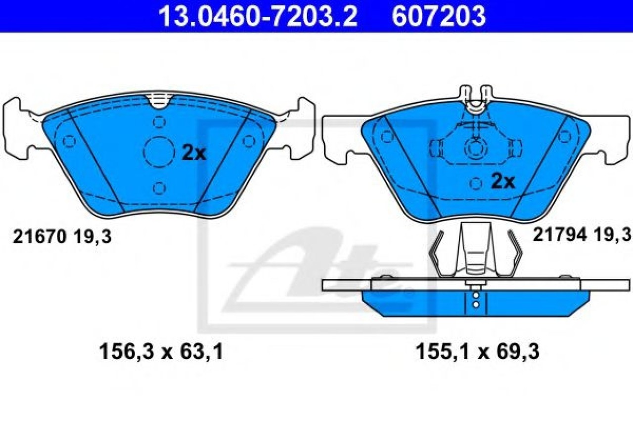 Set placute frana,frana disc MERCEDES E-CLASS T-Model (S211) (2003 - 2009) ATE 13.0460-7203.2 piesa NOUA