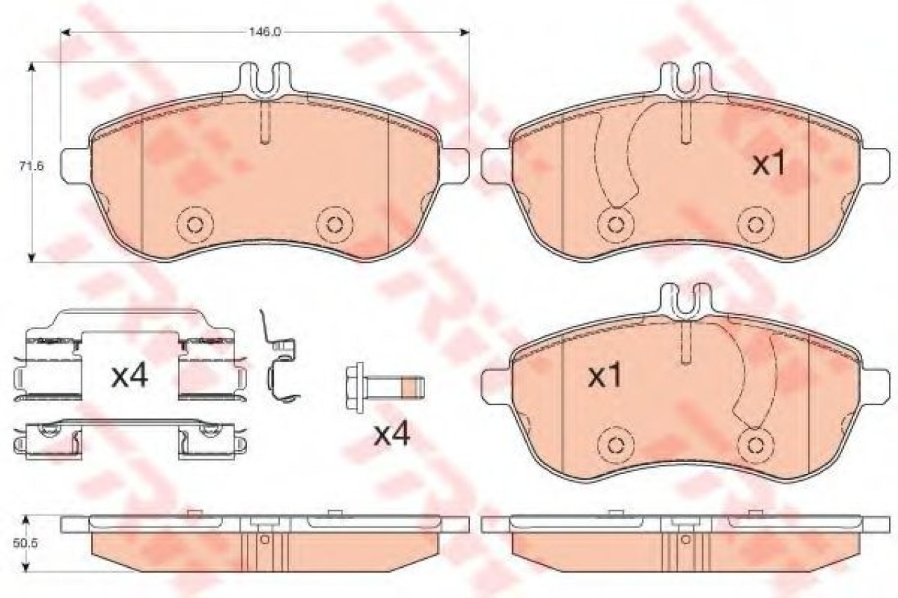 Set placute frana,frana disc MERCEDES E-CLASS T-Model (S212) (2009 - 2016) TRW GDB2056 piesa NOUA