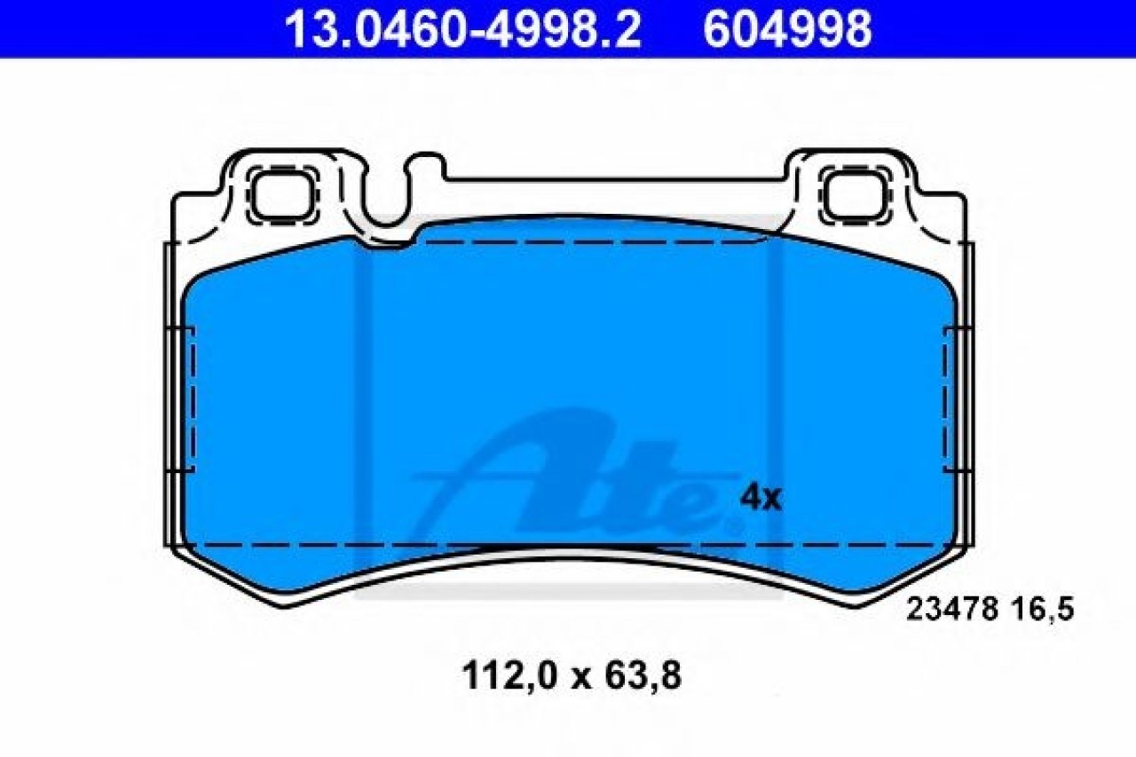 Set placute frana,frana disc MERCEDES E-CLASS T-Model (S211) (2003 - 2009) ATE 13.0460-4998.2 piesa NOUA