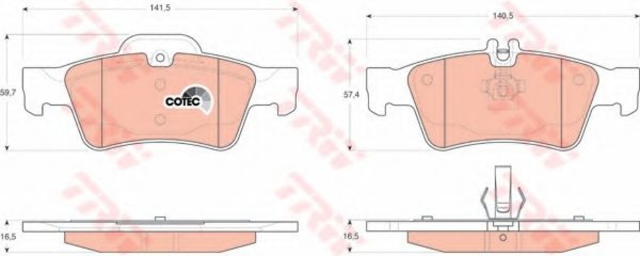 Set placute frana,frana disc MERCEDES E-CLASS T-Model (S211) (2003 - 2009) TRW GDB1546 piesa NOUA
