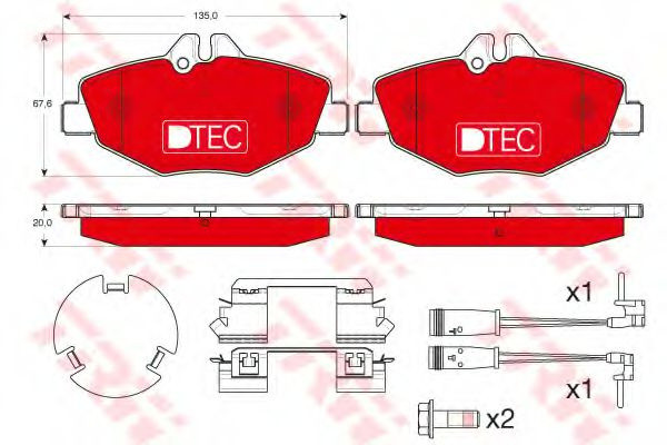 Set placute frana,frana disc MERCEDES E-CLASS T-Model (S211) (2003 - 2009) TRW GDB1542DTE piesa NOUA