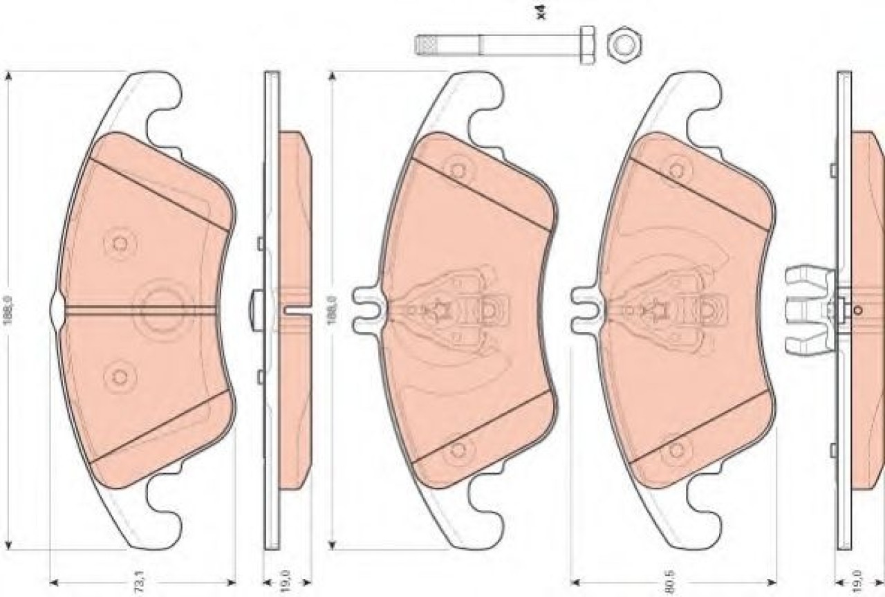 Set placute frana,frana disc MERCEDES E-CLASS T-Model (S212) (2009 - 2016) TRW GDB1737 piesa NOUA