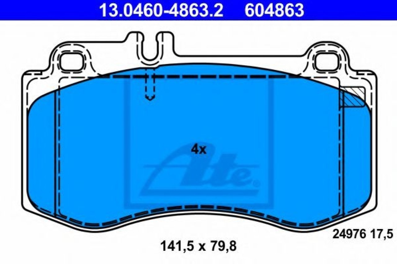 Set placute frana,frana disc MERCEDES E-CLASS (W212) (2009 - 2016) ATE 13.0460-4863.2 piesa NOUA