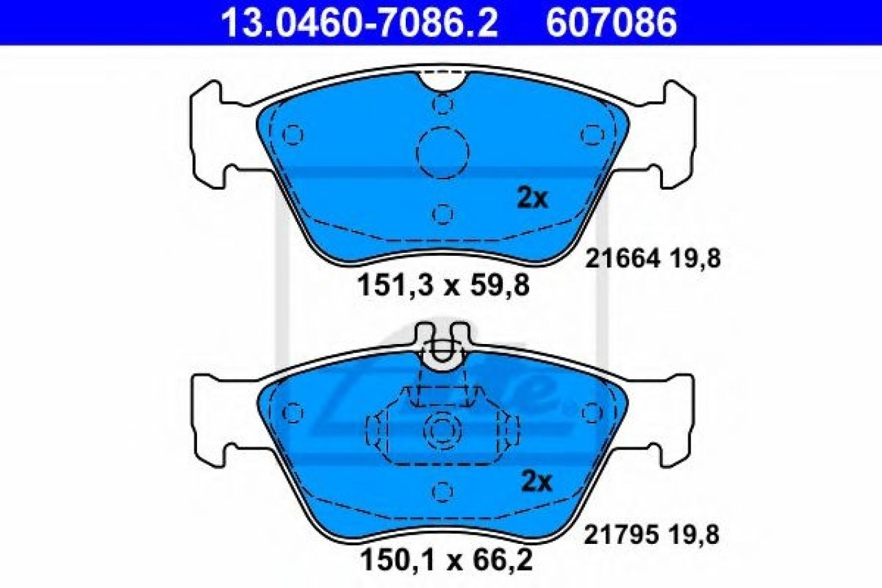 Set placute frana,frana disc MERCEDES E-CLASS Combi (S210) (1996 - 2003) ATE 13.0460-7086.2 piesa NOUA