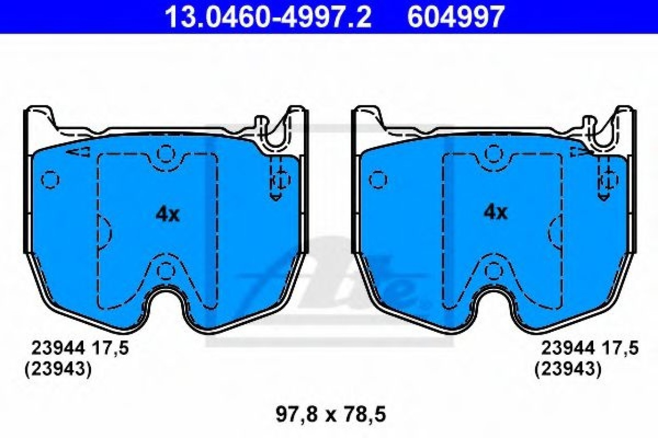 Set placute frana,frana disc MERCEDES E-CLASS (W211) (2002 - 2009) ATE 13.0460-4997.2 piesa NOUA