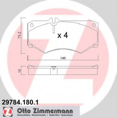 Set placute frana,frana disc MERCEDES G-CLASS Cabrio (W463) (1989 - 2016) ZIMMERMANN 29784.180.1 pie...