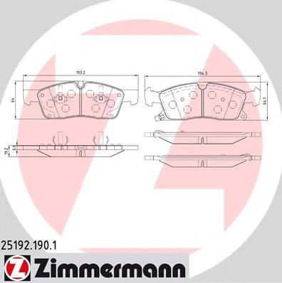 Set placute frana,frana disc MERCEDES GLE (W166) (2015 - 2016) ZIMMERMANN 25192.190.1 piesa NOUA