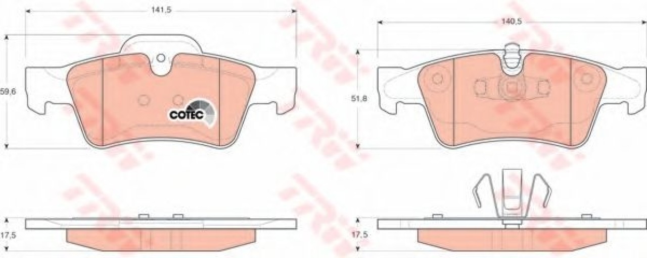 Set placute frana,frana disc MERCEDES M-CLASS (W164) (2005 - 2011) TRW GDB1643 piesa NOUA