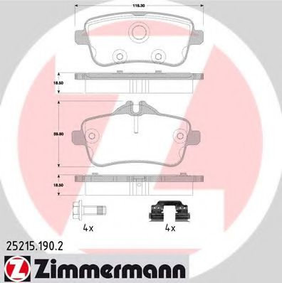 Set placute frana,frana disc MERCEDES M-CLASS (W166) (2011 - 2016) ZIMMERMANN 25215.190.2 piesa NOUA