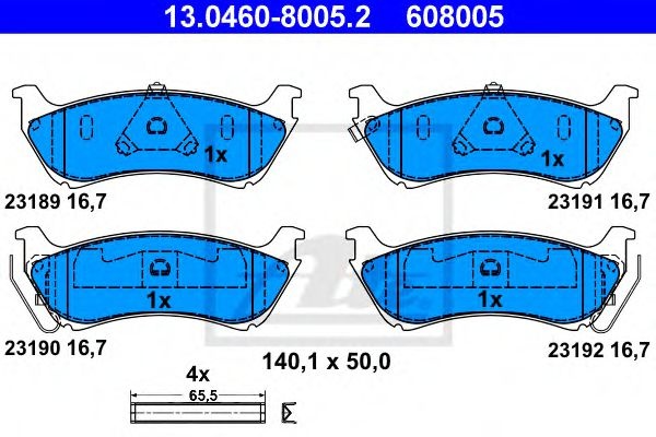 Set placute frana,frana disc MERCEDES M-CLASS (W163) (1998 - 2005) ATE 13.0460-8005.2 piesa NOUA