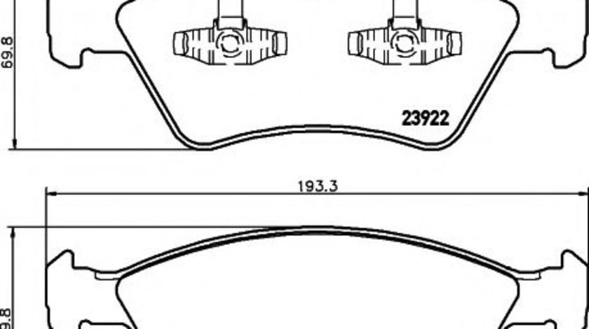 Set placute frana,frana disc MERCEDES M-CLASS (W164) (2005 - 2011) HELLA PAGID 8DB 355 012-011 piesa NOUA