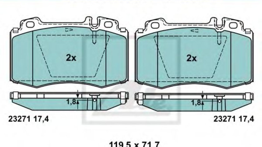 Set placute frana,frana disc MERCEDES M-CLASS (W163) (1998 - 2005) ATE 13.0470-4984.2 piesa NOUA