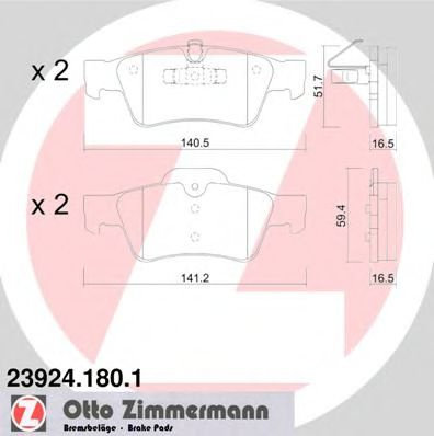 Set placute frana,frana disc MERCEDES R-CLASS (W251, V251) (2006 - 2016) ZIMMERMANN 23924.180.1 pies...