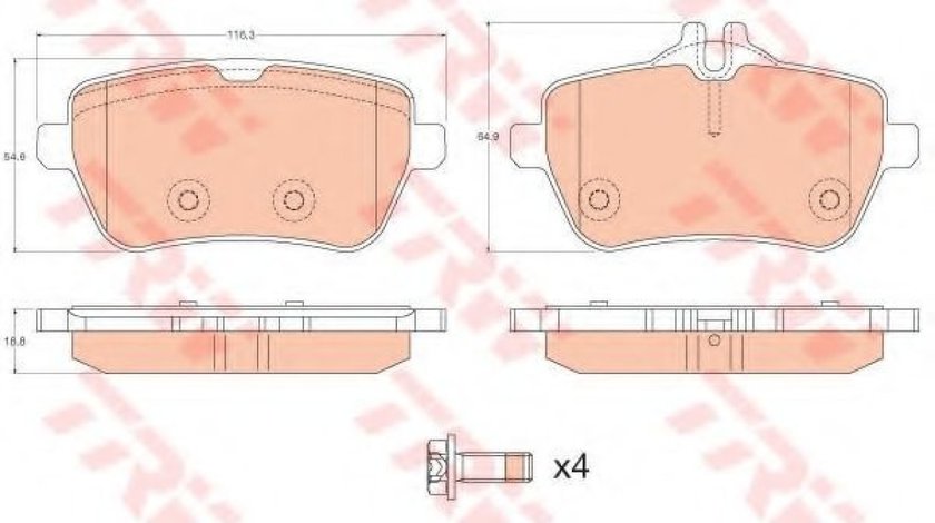 Set placute frana,frana disc MERCEDES S-CLASS (W222, V222, X222) (2013 - 2016) TRW GDB2014 produs NOU