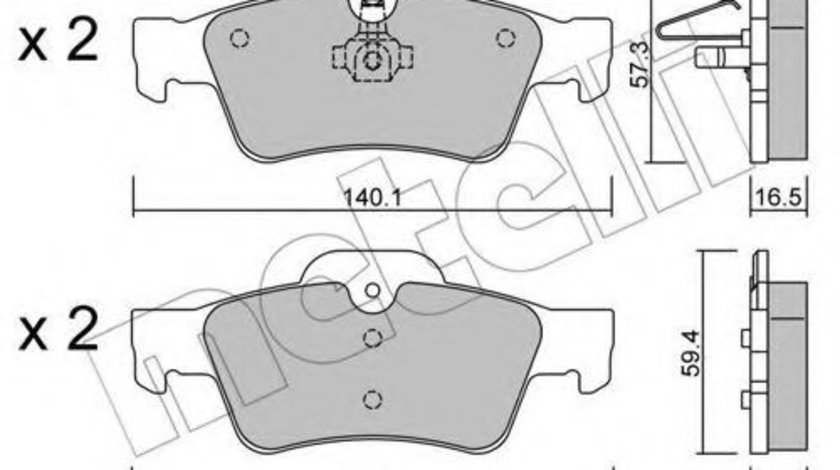 Set placute frana,frana disc MERCEDES S-CLASS (W220) (1998 - 2005) METELLI 22-0568-0 piesa NOUA