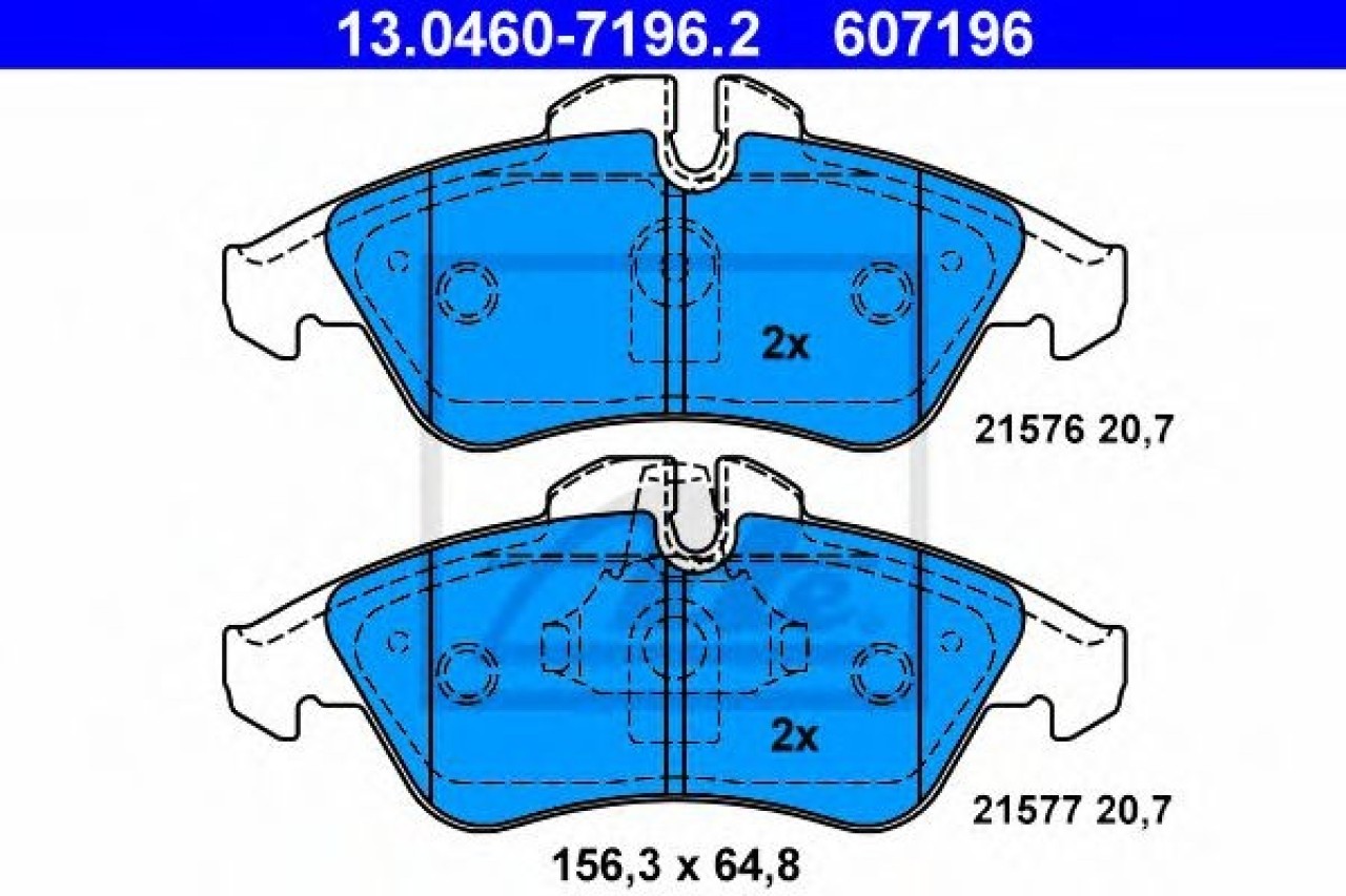 Set placute frana,frana disc MERCEDES SPRINTER 3-t platou / sasiu (903) (1995 - 2006) ATE 13.0460-7196.2 piesa NOUA