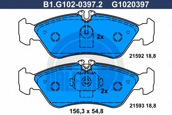 Set placute frana,frana disc MERCEDES SPRINTER 3-t bus (903) (1995 - 2006) GALFER B1.G102-0397.2 piesa NOUA