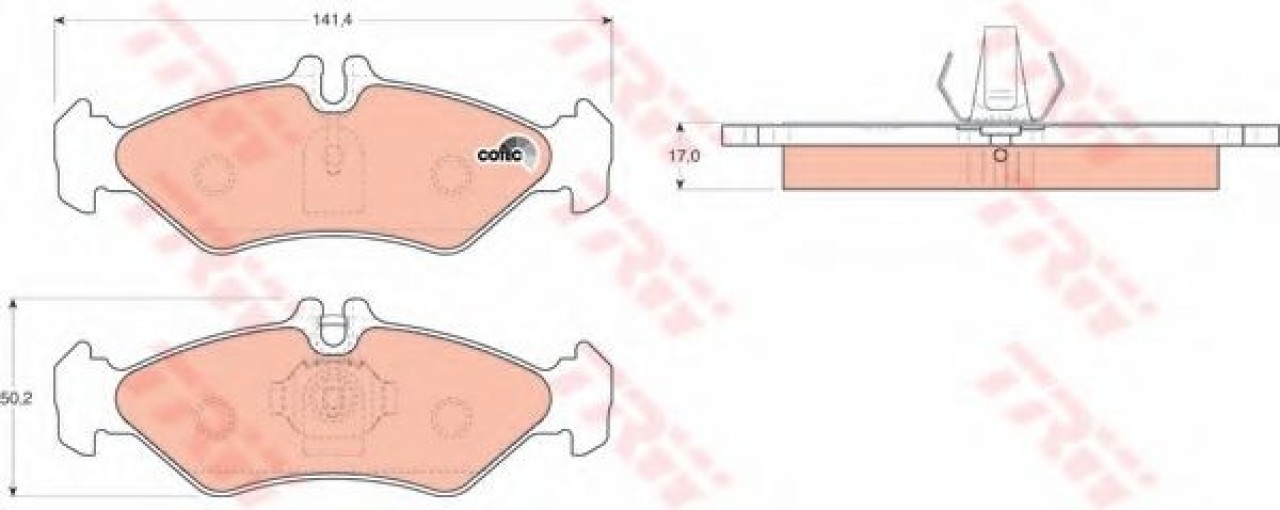 Set placute frana,frana disc MERCEDES SPRINTER 3-t bus (903) (1995 - 2006) TRW GDB1262 piesa NOUA