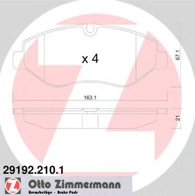 Set placute frana,frana disc MERCEDES SPRINTER 3,5-t caroserie (906) (2006 - 2016) ZIMMERMANN 29192.210.1 piesa NOUA
