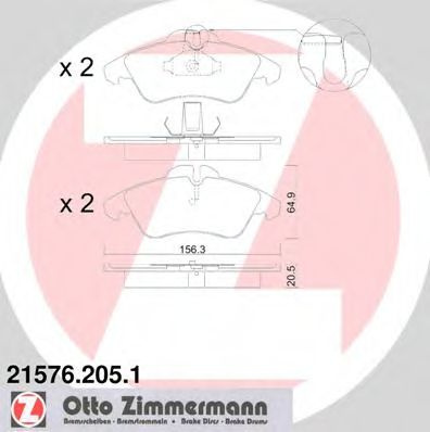 Set placute frana,frana disc MERCEDES SPRINTER 4-t bus (904) (1996 - 2006) ZIMMERMANN 21576.205.1 piesa NOUA