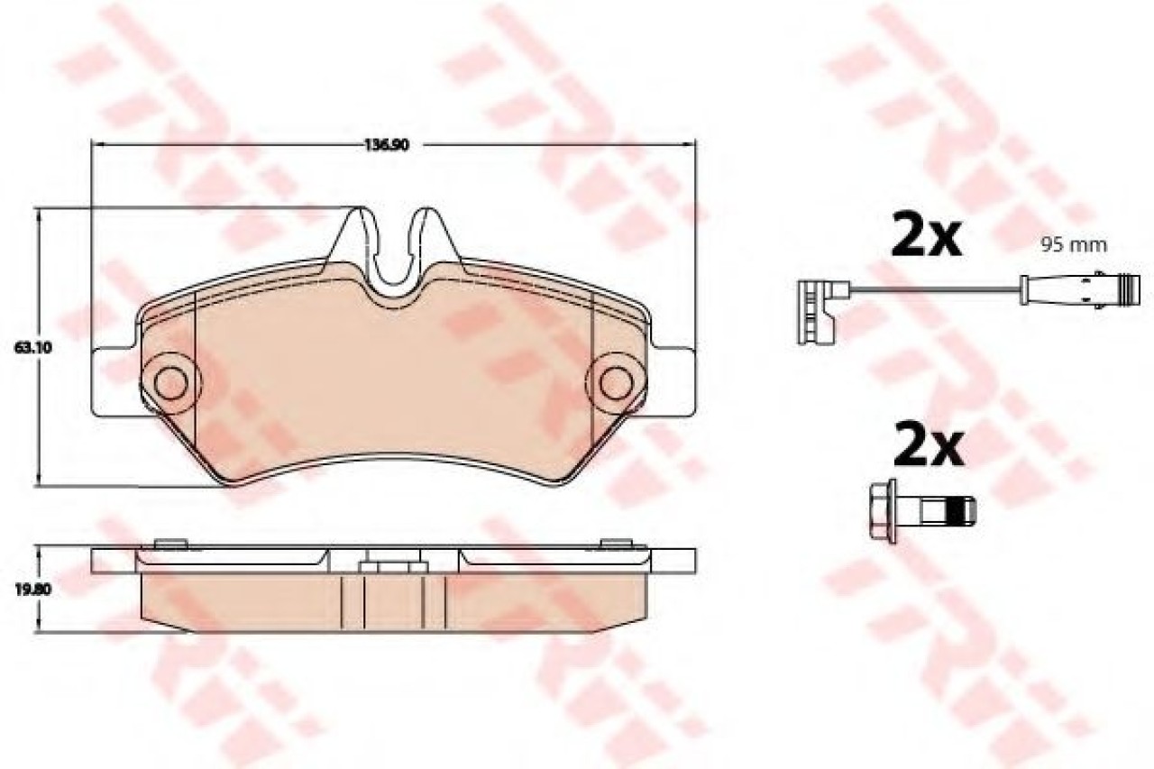 Set placute frana,frana disc MERCEDES SPRINTER 5-t platou / sasiu (906) (2006 - 2016) TRW GDB2076 piesa NOUA