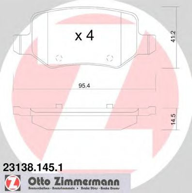 Set placute frana,frana disc MERCEDES VANEO (414) (2002 - 2005) ZIMMERMANN 23138.145.1 piesa NOUA