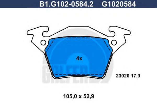 Set placute frana,frana disc MERCEDES VITO bus (638) (1996 - 2003) GALFER B1.G102-0584.2 piesa NOUA