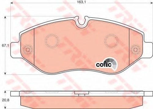 Set placute frana,frana disc MERCEDES VITO / MIXTO caroserie (W639) (2003 - 2016) TRW GDB1698 piesa ...